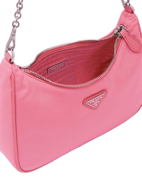 prada re-edition 2005 shoulder bag nylon pink